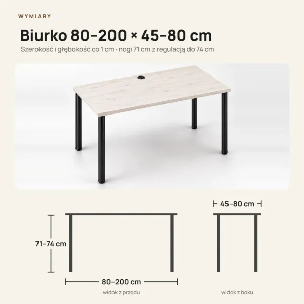 Biurko komputerowe Iron - Sosna