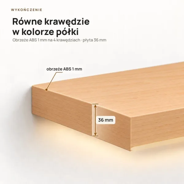 Półka wisząca LED - Buk