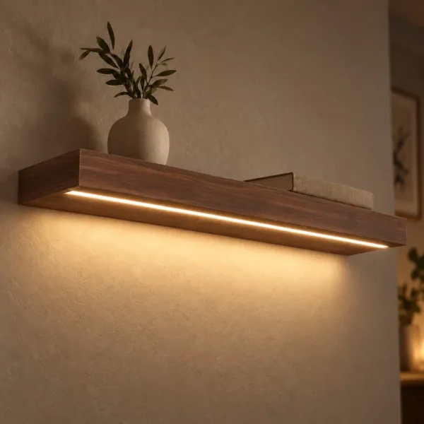 Półka wisząca LED - Orzech