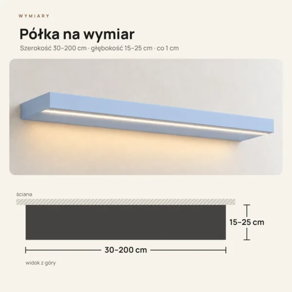 Półka wisząca LED - Niebieski