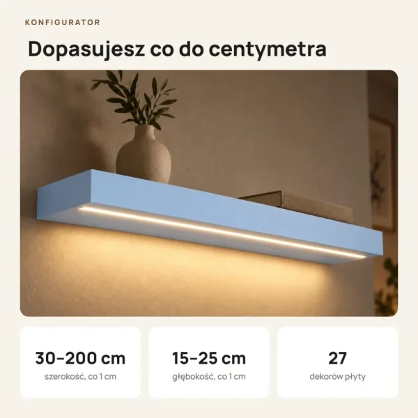 Półka wisząca LED - Niebieski