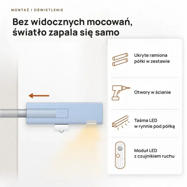 Półka wisząca LED - Niebieski