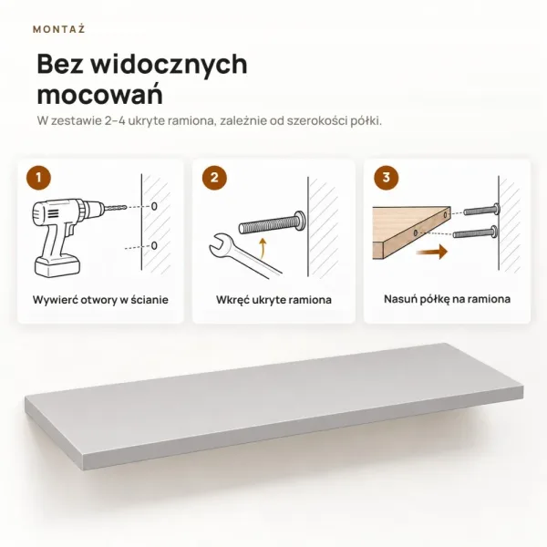 Półka wisząca - Szara