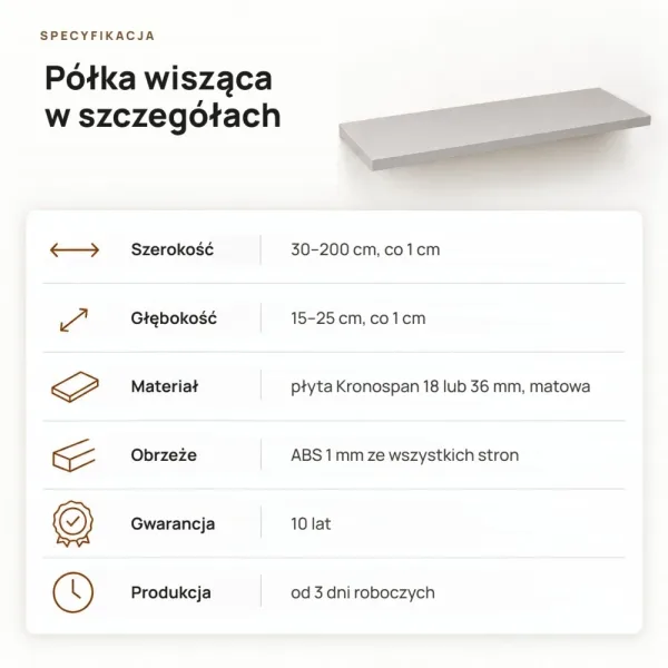 Półka wisząca - Szara