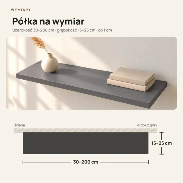 Półka wisząca - Grafit