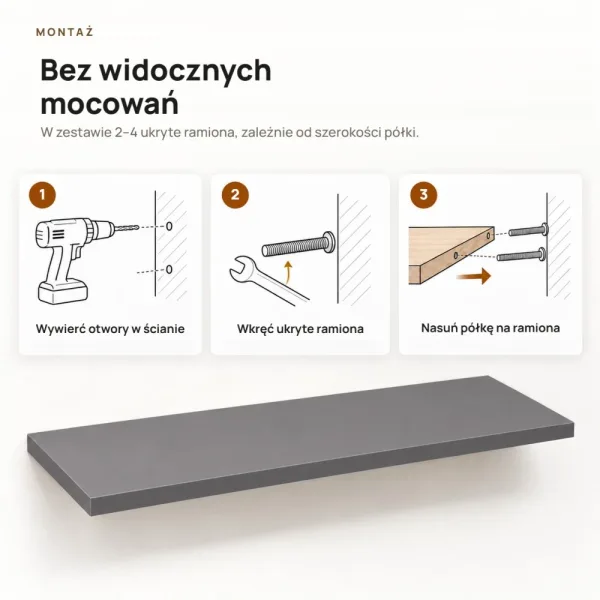 Półka wisząca - Grafit