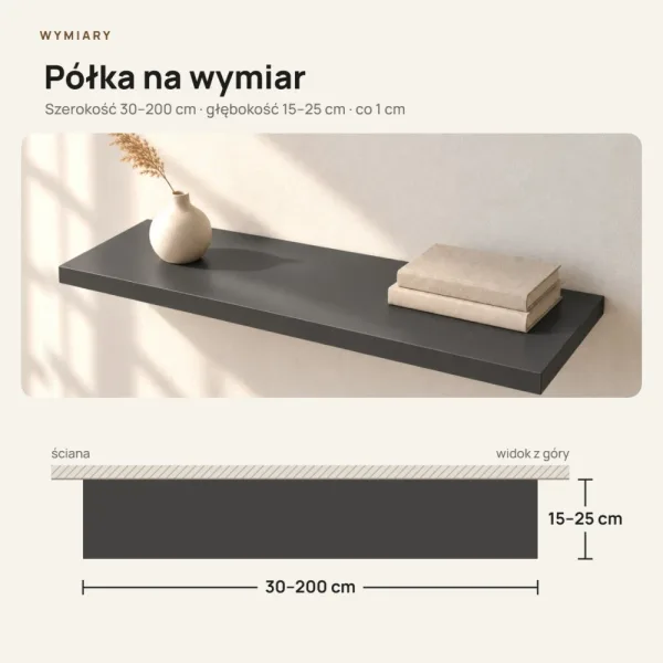 Półka wisząca - Czarna