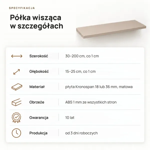Półka wisząca - Cappuccino