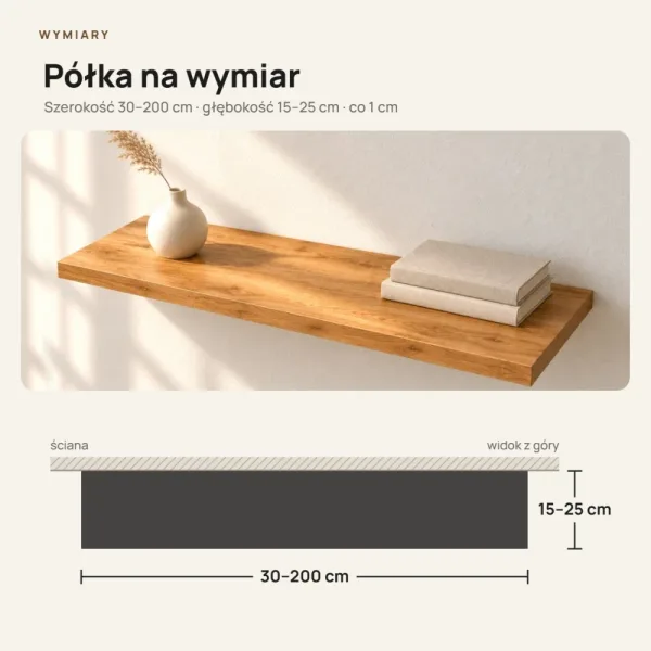 Półka wisząca - Dąb Złoty