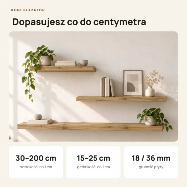 Półka wisząca - Dąb Kamienny