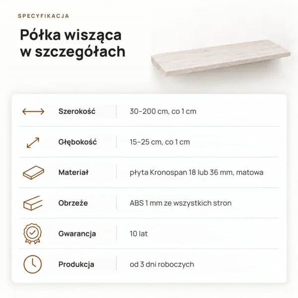 Półka wisząca - Sosna