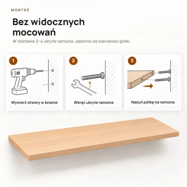 Półka wisząca - Buk