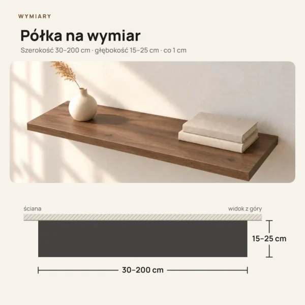 Półka wisząca - Orzech