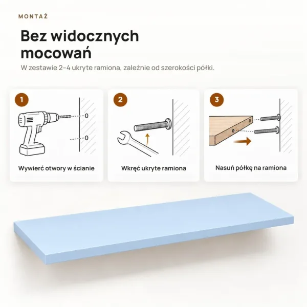 Półka wisząca - Niebieska