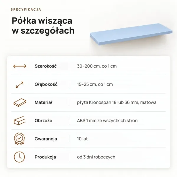Półka wisząca - Niebieska