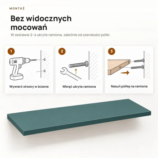 Półka wisząca - Zielona