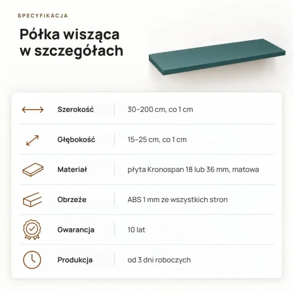 Półka wisząca - Zielona