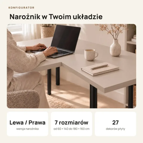 Biurko narożne - Cappuccino