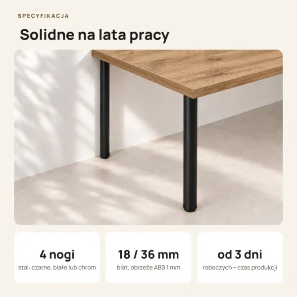 Biurko gamingowe - Dąb Kamienny