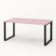 Stół kuchenny z metalowymi nogami - Różowy