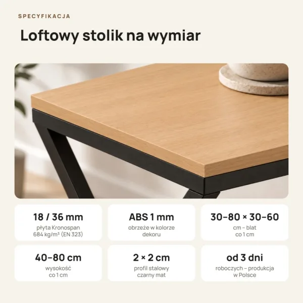 Stolik metalowy X - Buk