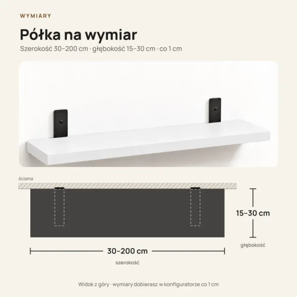 Półka loftowa - Biała