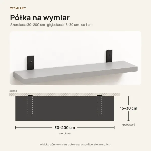 Półka loftowa - Szara