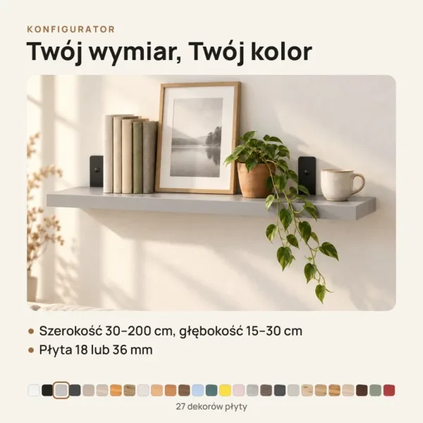 Półka loftowa - Szara