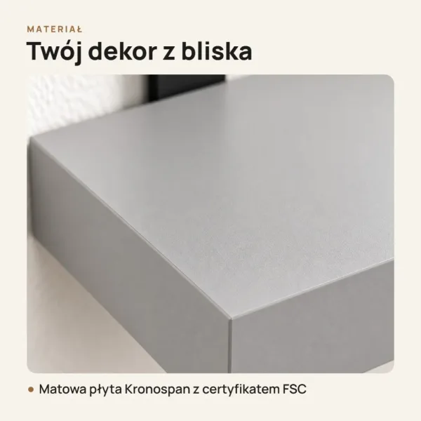Półka loftowa - Szara