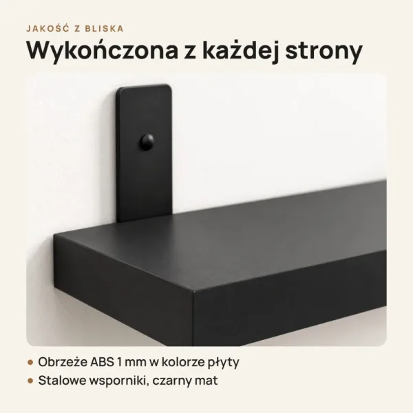Półka loftowa - Czarna