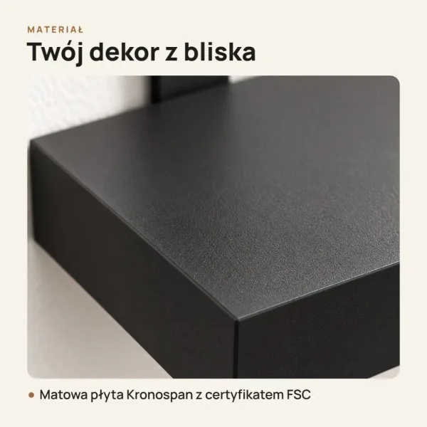 Półka loftowa - Czarna