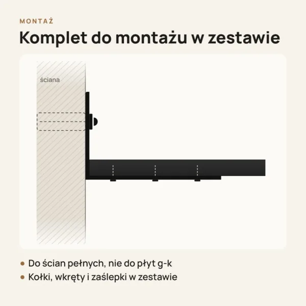 Półka loftowa - Czarna