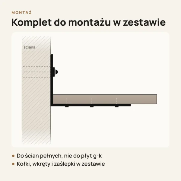 Półka loftowa - Cappuccino