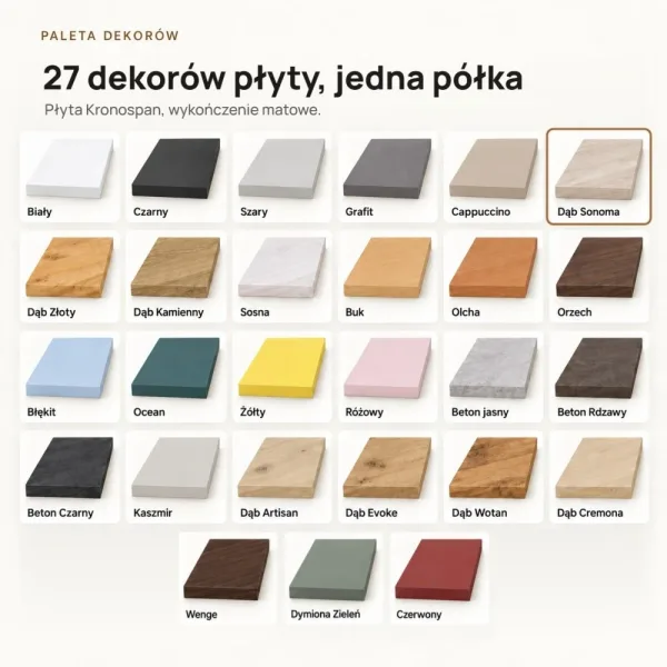 Półka loftowa - Dąb Sonoma