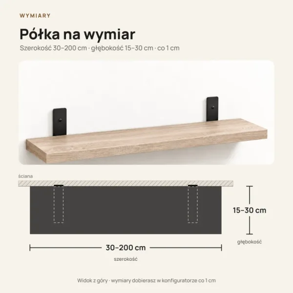 Półka loftowa - Dąb Sonoma