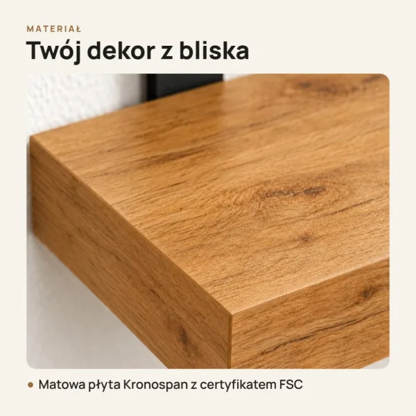 Półka loftowa - Dąb Złoty