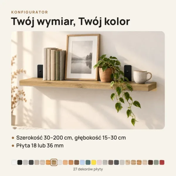 Półka loftowa - Dąb Kamienny
