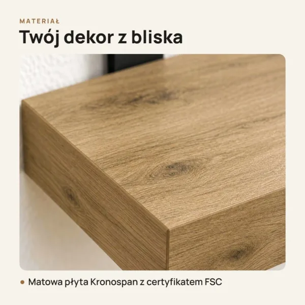 Półka loftowa - Dąb Kamienny