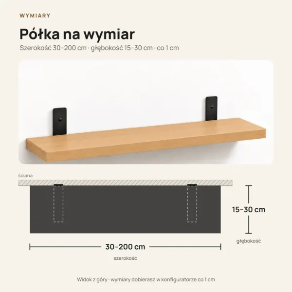 Półka loftowa - Buk