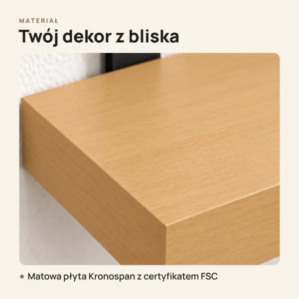 Półka loftowa - Buk