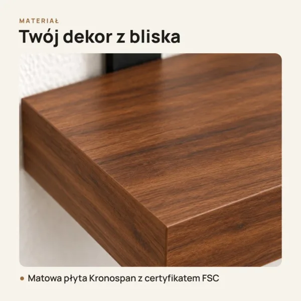 Półka loftowa - Orzech