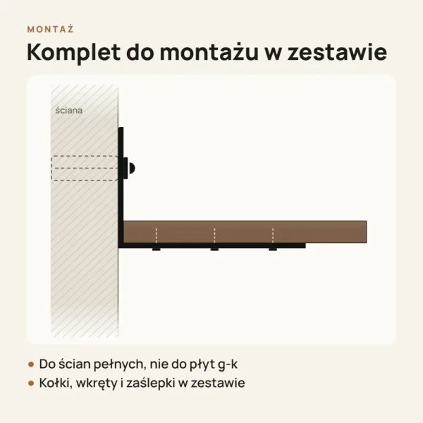 Półka loftowa - Orzech