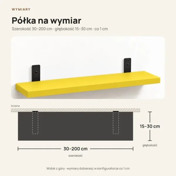 Półka loftowa - Żółta