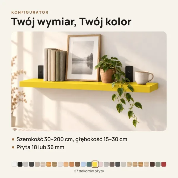 Półka loftowa - Żółta