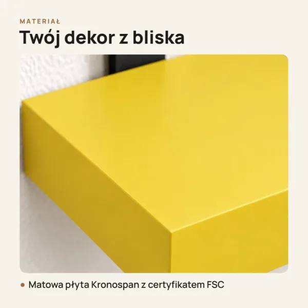 Półka loftowa - Żółta