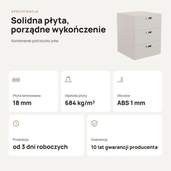 Kontenerek pod biurko - Biały