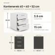Kontenerek pod biurko - Biały