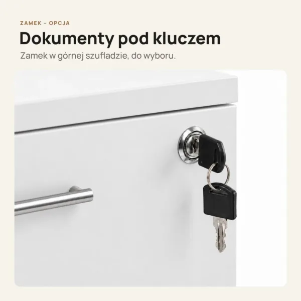 Kontenerek pod biurko - Biały