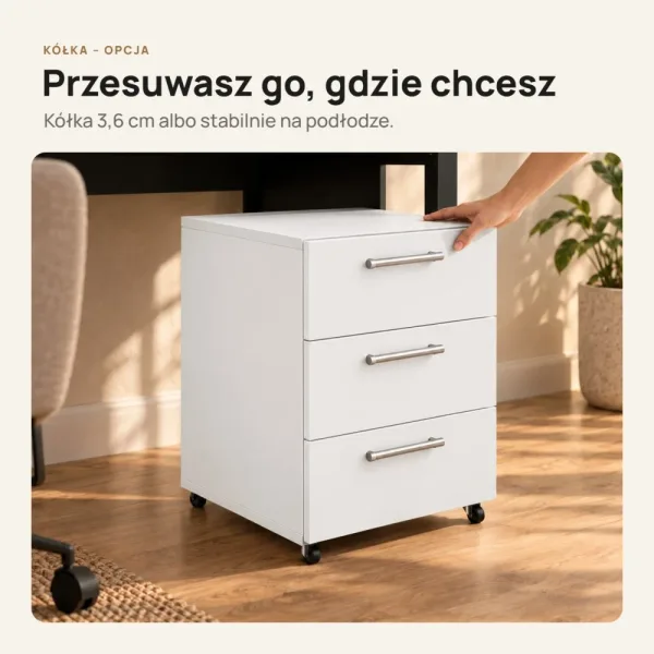 Kontenerek pod biurko - Biały