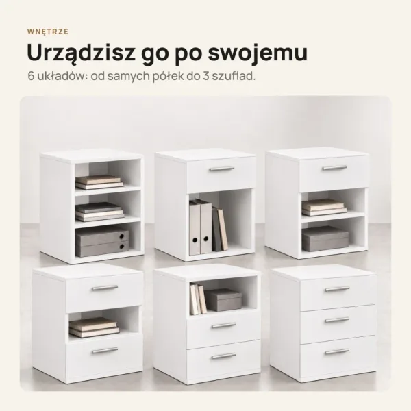 Kontenerek pod biurko - Biały